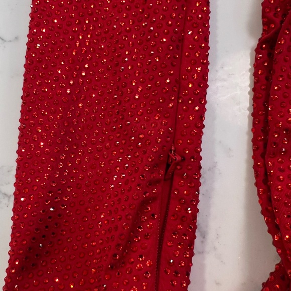 Sergio Hudson Women's Red Crystal-Embellished Open-Back Gown Dress - Picture 9 of 9